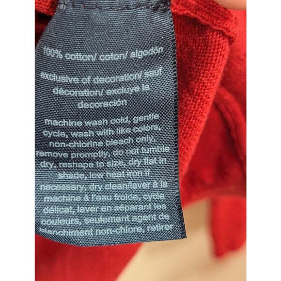 Red knit Tommy Hillfiger sweater with ornament detailing size approx Medium - Picture 3 of 8